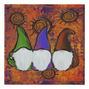 GNOMES FAUX CANVAS PRINT