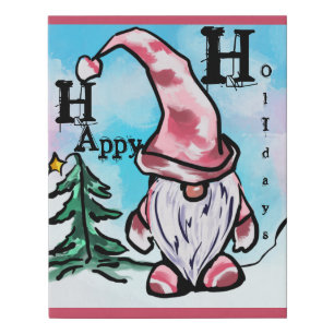 GNOMES FAUX CANVAS PRINT