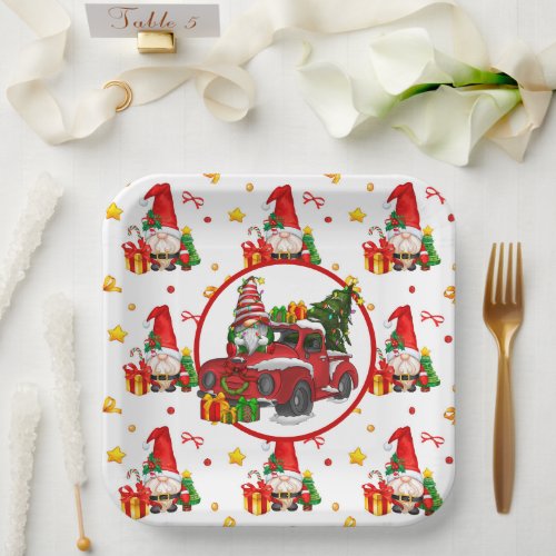 Gnomes For The Holidays Paper Plates