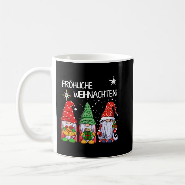 Gnomes Frohliche Weihnachten Funny Christmas Pajam Coffee Mug (Left)