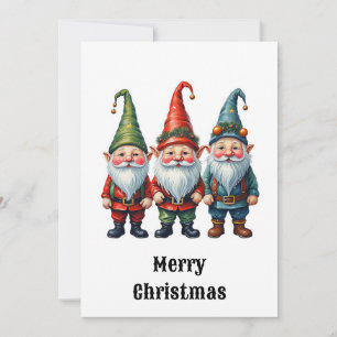 Gnomes Funny Trendy Whimsical Fantasy No Photo  Holiday Card