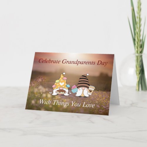 Gnomes Grandparents Day Card with Scenic Meadow