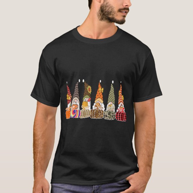 Gnomes Groups Friends Halloween Costumes Autumn Pu T-Shirt (Front)