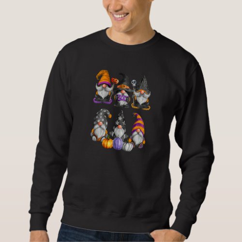 Gnomes Halloween Costumes Cute Autumn Pumpkin Fall Sweatshirt