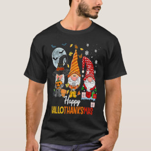 Gnomes Halloween Merry Christmas Happy Hallothank T-Shirt