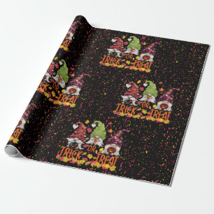 Gnomes Halloween Trick Or Treat Party Wrapping Paper