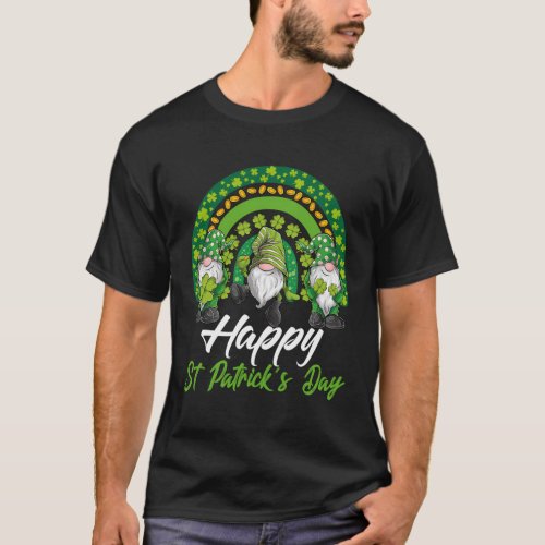 Gnomes Happy St PatrickS Lucky Irish Rainbow T_Shirt