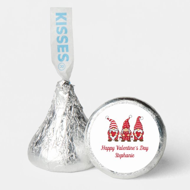 Gnomes Happy Valentine's Day Candy Hershey Kisses (Front)