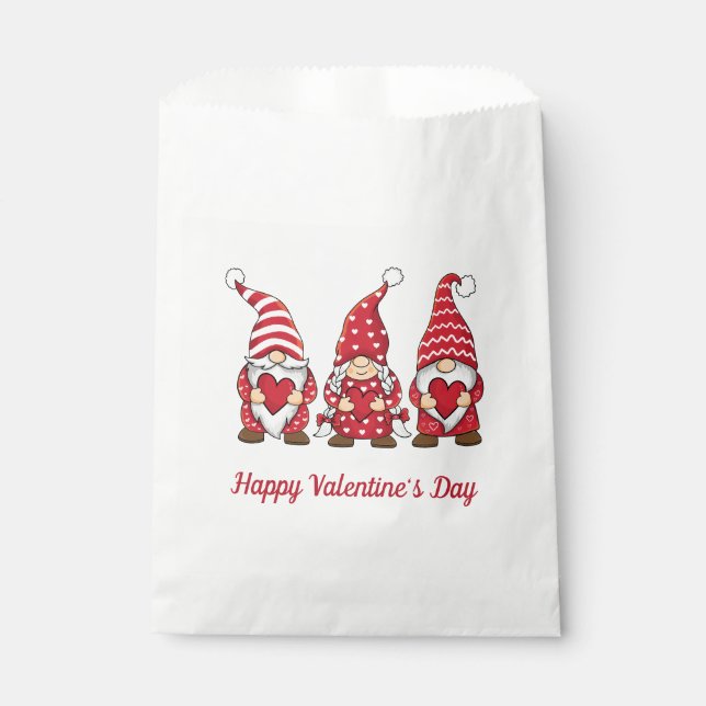 Gnomes Happy Valentine's Day Favor Bag (Front)