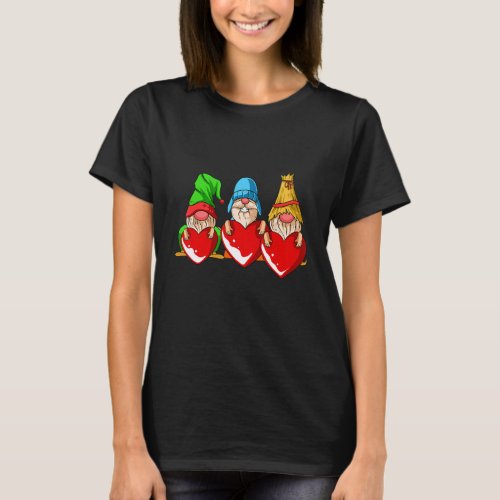 Gnomes Heart Valentines Day Cute Gnome Love T_Shirt