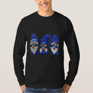 Gnomes Holding Heart Autism Awareness Mom Dad Kids T-Shirt