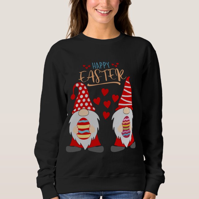 Gnomes Hunting Eggs Happy Easter Day Sweatshirt (Front)