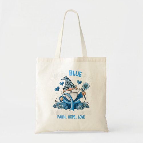 Gnomes I Wear Blue For Diabetes Awareness Gnomies  Tote Bag