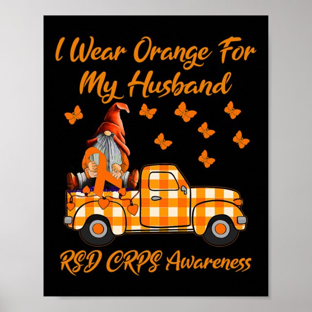 Gnomes I Wear Orange For My Husband RSD CRPS Aware Poster (Front)