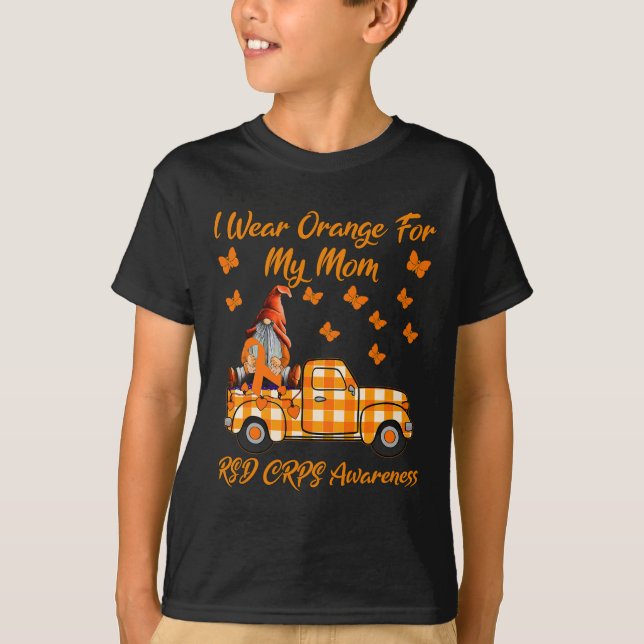 Gnomes I Wear Orange For My Mom Rsd Crps Awareness T-Shirt (Front)