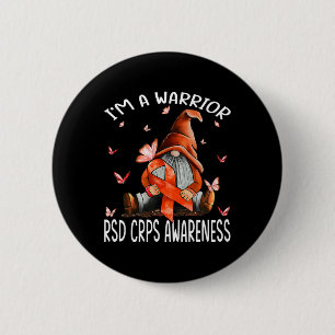 Gnomes I'm A Warrior Rsd Crps Awareness Butterfly Button