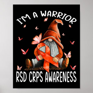 Gnomes I'm A Warrior Rsd Crps Awareness Butterfly Poster