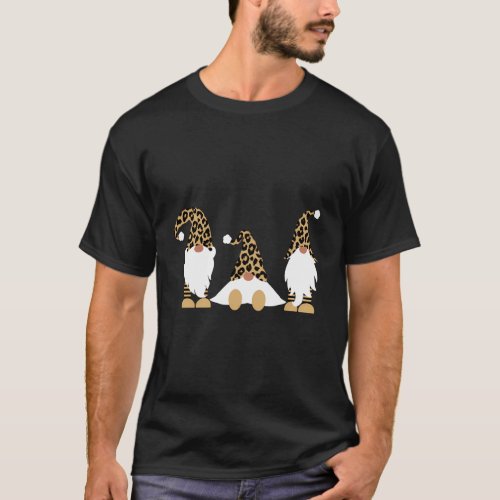Gnomes In Leopard Print Three Nordic Gnomes T_Shirt