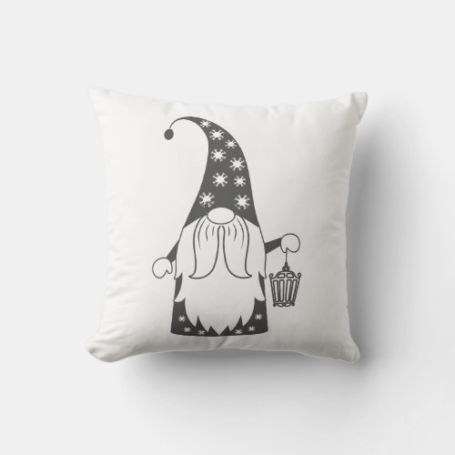 Gnomes in Monochrome Throw Pillow