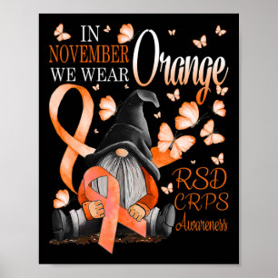 Gnomes In November We Wear Orange Crps Awareness B Poster