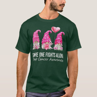 Gnomes In October We Wear Pink Gnome Breast Cancer T-Shirt