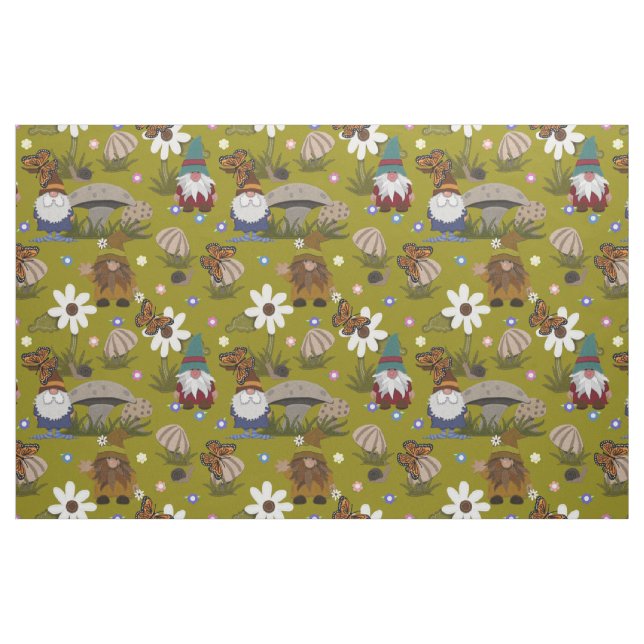 Gnomes in the Mushroom Forest  Fabric (Yard)