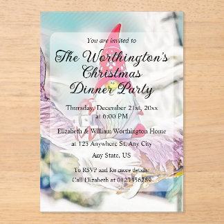 Gnomes in the snow watercolor painting acrylic invitations