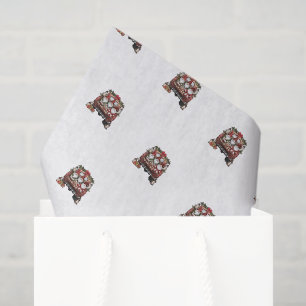 Gnomes in Vintage Truck Christmas Decorations Tissue Paper