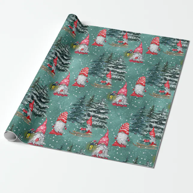 Gnomes In Winter Wrapping Paper | Zazzle