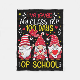 Gnomes I've Loved My Cl For 100 Days Teacher Valen Fleece Blanket