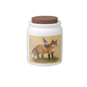 Gnomes Jar with Fox and Rabbit