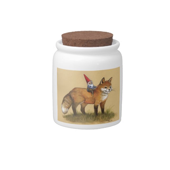 Gnomes Jar with Fox and Rabbit (Front)