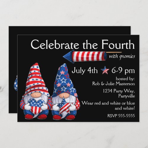 Gnomes July 4th Invitation