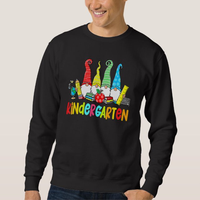 Gnomes Kindergarten Crew First Day Teacher Back To Sweatshirt (Front)