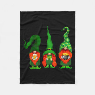 Gnomes Leprechaun St Patricks Day Beer Clover Iri- Fleece Blanket
