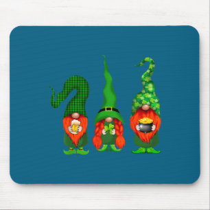 Gnomes Leprechaun St Patricks Day Beer Clover Iri- Mouse Pad
