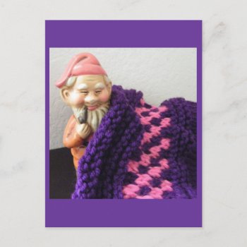 Gnomes Love Knitting Postcard by busycrowstudio at Zazzle