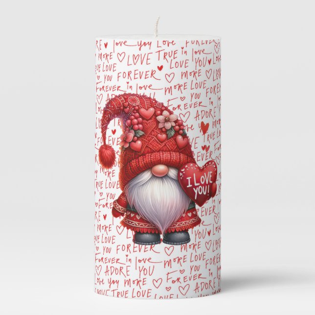 Gnomes Love Language  Pillar Candle (Front)