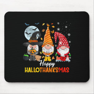 Gnomes Lover Halloween Merry Christmas Happy Hallo Mouse Pad
