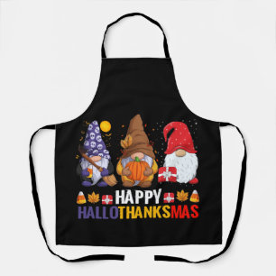 Gnomes Lover Merry Christmas Happy Hallothanksmas Apron