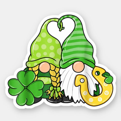 Gnomes Lucky Shamrock Happy St Patricks Day Sticker