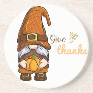Gnomes male give thanks coaster