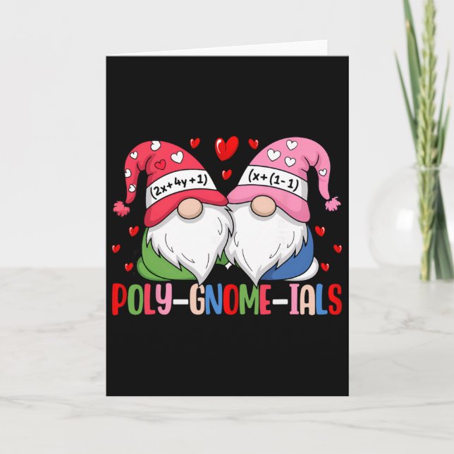 Gnomes Math Pun Teacher Algebra Calculus Valentine Card (Front)
