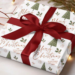 Gnomes Merry Christmas FROM Custom Name  Wrapping Paper