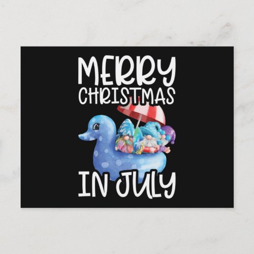 Gnomes Merry Christmas in July Tropical Postcard