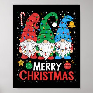 Gnomes Merry Christmas Light Family Gnome Xmas Mat Poster