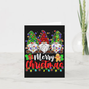Gnomes Merry Christmas Light Gnome Xmas Card