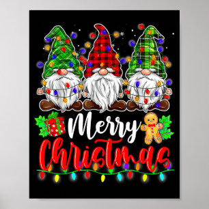 Gnomes Merry Christmas Light Gnome Xmas  Poster