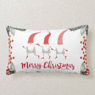 Gnomes Merry Christmas Lumbar Pillow