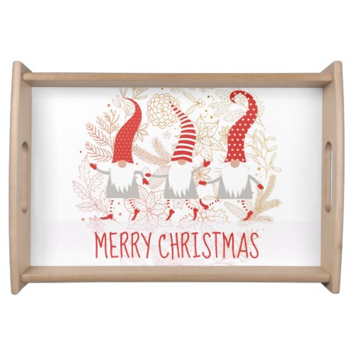 Gnomes Merry Christmas Serving Tray